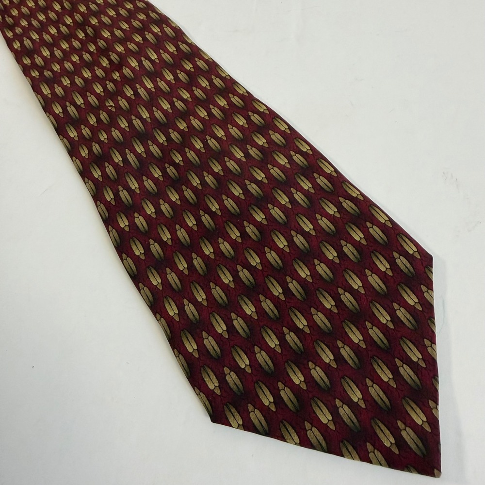 Ties to Nature Beetle Silk Neck Tie Burgundy Gold Insect Bug Science Novelty